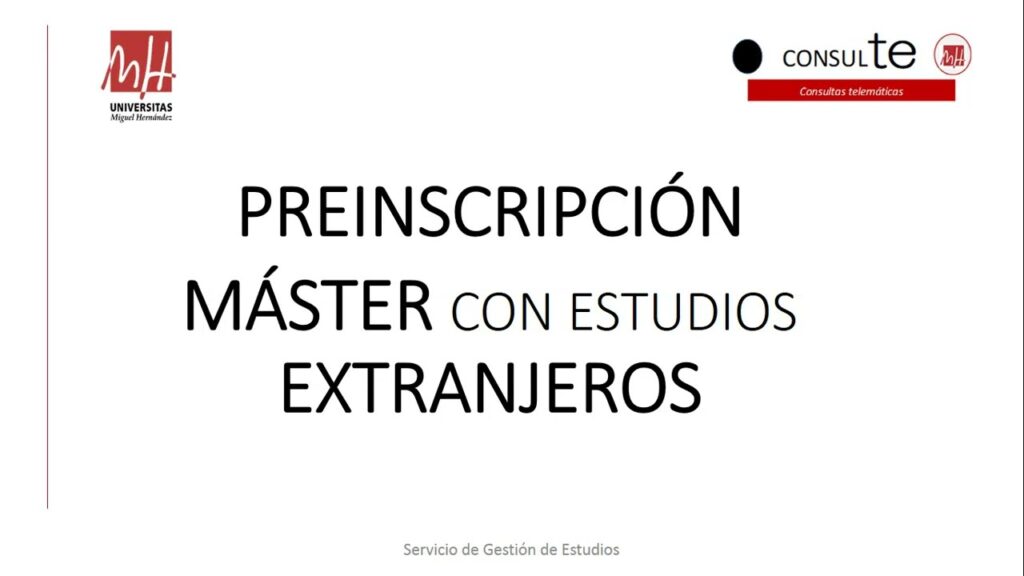 Preinscripción máster con estudios extranjeros